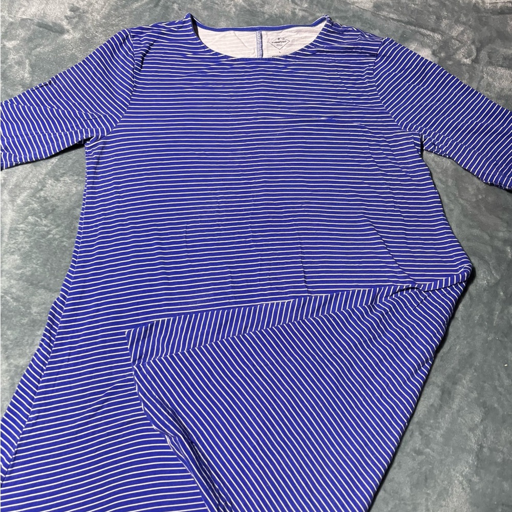 St. John's Bay Blue Striped Midi Dress